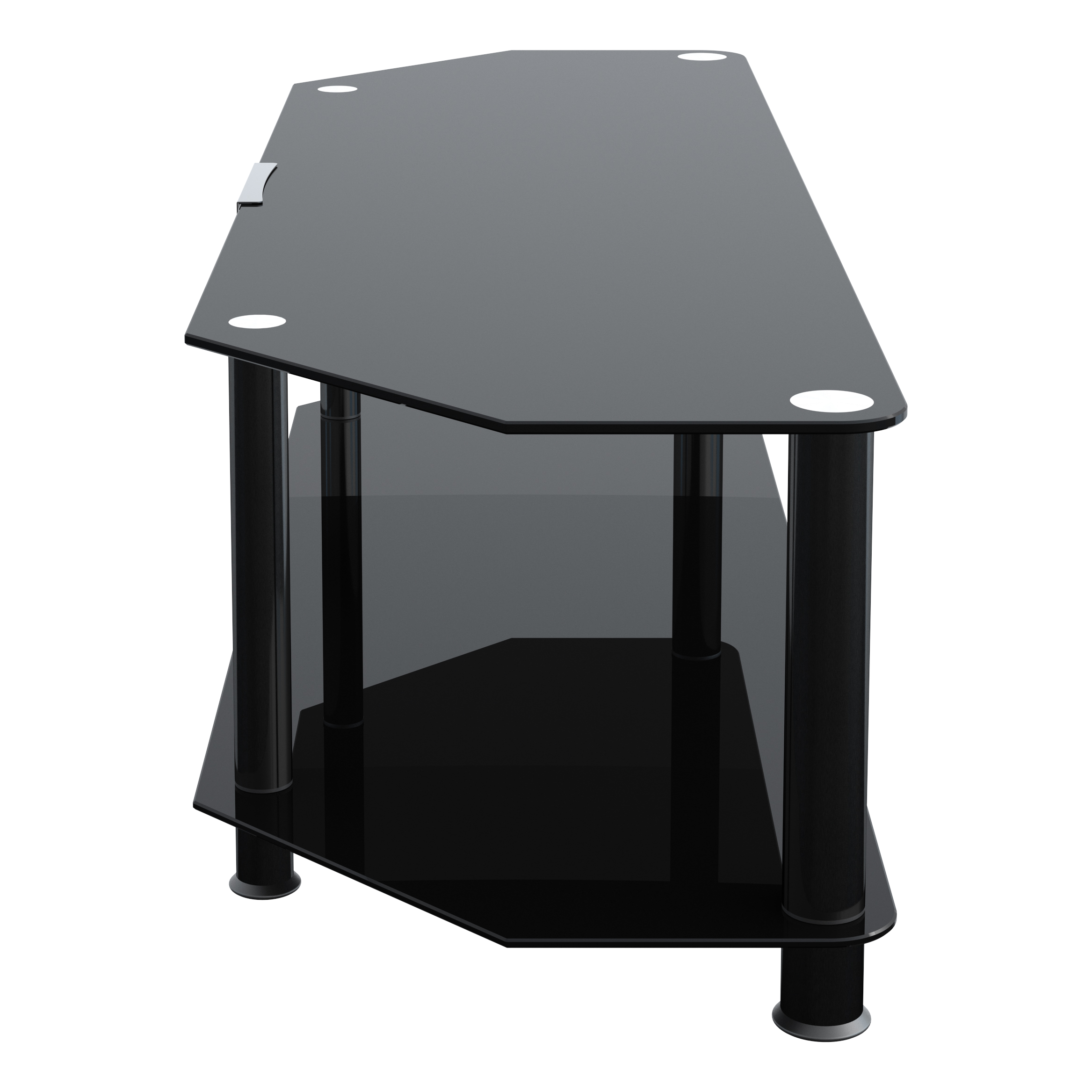 KST140BBCM Glass Corner TV Stand with Cable Management Mahara Home